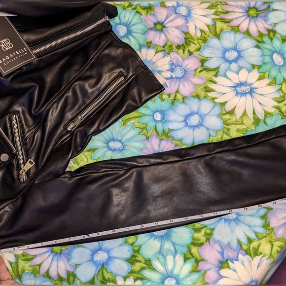 NWT BAGATELLE BLACK PLEATHER MOTO JACKET - Picture 11 of 14